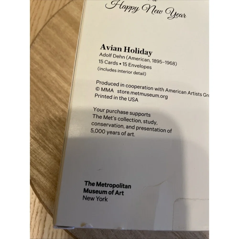 Met Museum Avian Holiday Cards 15 Ct Adolf Dehn Bird Print w/ Envelopes USA Made